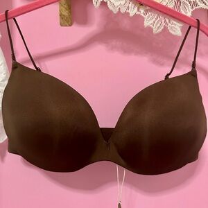 SKIMS 🤎 Wireless Form Micro Strap Plunge Bra, 36C NWT Cocoa